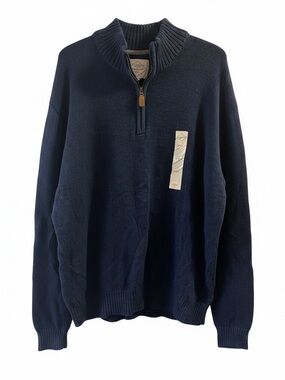 St. John’s Bay Men’s Quarter‑Zip Sweater – Navy – XXL - NWT